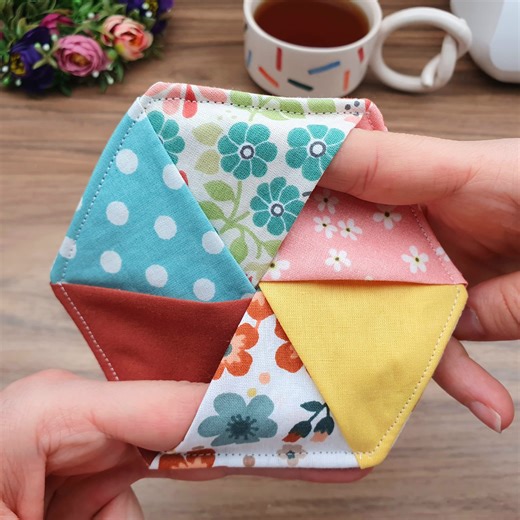 How to make a hexagon coaster in the easiest way? | Lady Loves Knitting