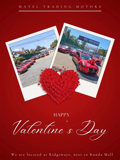 Flowers fade. Chocolates disappear. But a CAR? 😌 That’s permanent romance. This February 14th, upgrade from “Babe, I’ll send you 500 for lunch” to “Babe, come outside… I got you something.” Imagine her face when she sees that red beauty with a bow on it. 🎀🚗 That’s not just love. That’s legendary status. At Matel Trading Motors, we don’t just sell cars, we help you win Valentine’s Day properly. Whether you’re: ✔️ Gifting your queen ✔️ Upgrading your king ✔️ Or finally choosing yourself (becaus