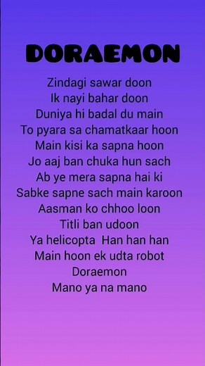 Doraemon Theme Song 🐱‍🚀 Zindagi Sawar Doon Full Lyrics | Old Nostalgia Song ❤️