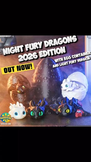 serev3d Night Fury & Light Fury Dragons With egg container #3dprinting #3dprinter