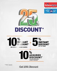229K views · 10K reactions | Celebrate the freedom to save more with Reliance Digital's #digitalIndiaSale—the biggest electronics sale of the year! Enjoy a 25% discount* with No Cost EMIs, Post-purchase Technical Support, Assured Lowest Prices, and much more. Don’t miss out on these incredible offers—visit your nearest Reliance Digital store today. *T&C Apply | Reliance Digital | Facebook