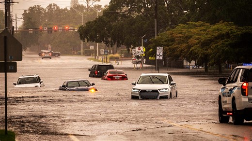 'It's a state emergency!' Dramatic images show severe damage caused by flooding in Florida
