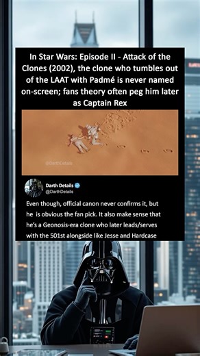 In Attack of the Clones (2002), the clone who tumbles with Padmé is Captain Rex?