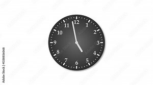 Minimalist simple analog clock animation, A simple analog clock animation with a white background