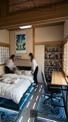 He Turned Wooden Room Into Glowing Tech Paradise #renovation #beforeandafter #futuristic #timelapse