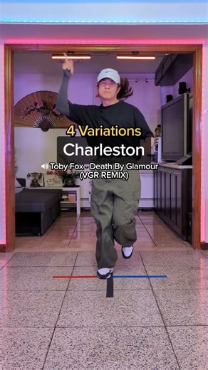 Zanouji | Your Favorite Shuffler ᕙ( •̀ ᗜ •́ )ᕗ on Instagram: "4 Charleston Variations!  Song: Toby Fox - Death By Glamour (VGR Remix)"