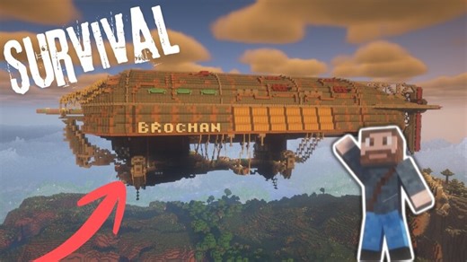I built the prydwin from fallout in minecraft survival!! Minecraft Map