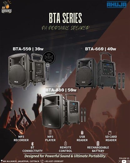 AHUJA BTA SERIES- PA PORTABLE SPEAKER 🔊⚡