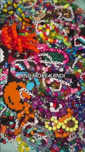 I Made Kandi… Then More Kandi 💀🌈 #kandi #bracelet #kandikid