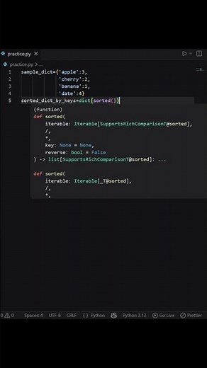 87 Python Program to sort the dictionary by keys | ‪@learnwithmejay‬
