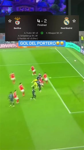 Gol de Benfica contra Real Madrid gol del Portero #realmadrid #benfica #championsleague #football #gol