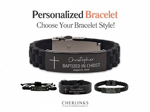 Personalized Baptism Bracelet - Custom Engraved With Name Date for Black Baptized in Christ Bracelet Cross Religious Gifts for Men Women - Etsy