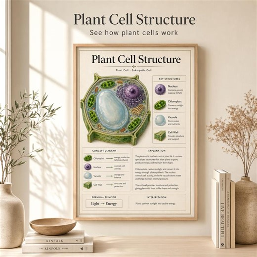 Plant Cell Diagram Poster | Biology Homeschool Science Chart (PDF Download) - Etsy