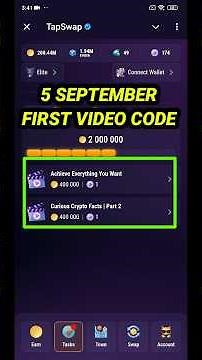 TapSwap Code Today | Achieve Everything You Want Video Code TapSwap | TapSwap 5 September Video Code