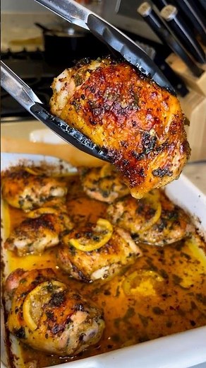 Lemon Chicken - Bake for 40min @ 400 degrees. Broil for 5min. #chicken#food#mealprep#easyrecipe#fyp