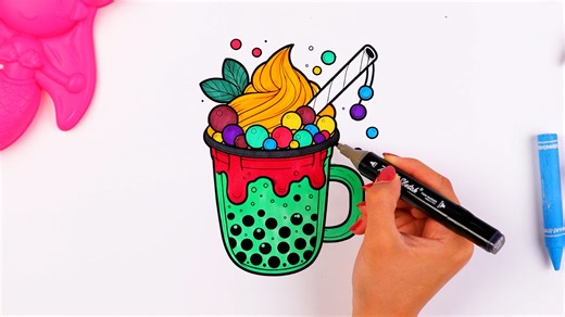 Let's color a fun drink drawing