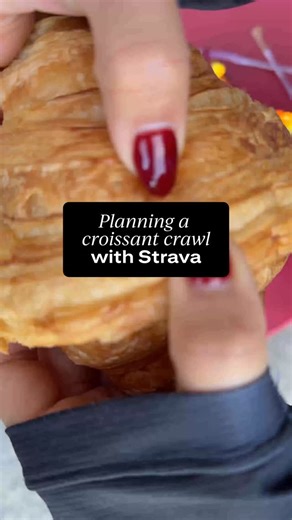 Running 🥐 is 🥐 better 🥐 with 🥐 carbs 🥐 If you needed a sign to eat five croissants in one run, this is it ✨ Strava’s new Route Builder makes it easy to plan the perfect Route right from your phone. You can draw every detail or simply tap on a snack stop and we’ll map you there. The only rule: if you make a cool video, tag us 🔥 More details at the 🔗 in bio! | Strava