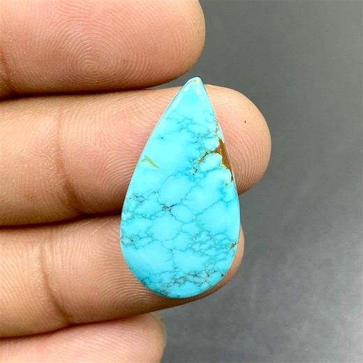 100% Natural Number Eight Turquoise Cabochon, Nevada Number 8 Turquoise Cabochon, Pear Shape Gemstone, 28x15x5mm, 13ct - Etsy