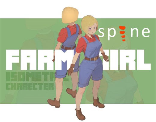 Farm girl | isometric charecter animation - Aldar Sarylov