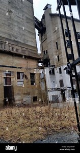 HAMBURG, USA: EERIE images and video footage have revealed the abandoned remains of a creepy ‘gingerbread’ castle that wouldn’t look out of place in a fairytale by the Brothers Grimm. The stunning drone footage shows the exterior of the colourfully painted tower while inside multi-coloured steps lead up to the top past painted figures of storybook characters. Other old amusement park buildings lie in ruins beside the Gingerbread Castle while a sad Humpty Dumpty figure sits watching from a nearby
