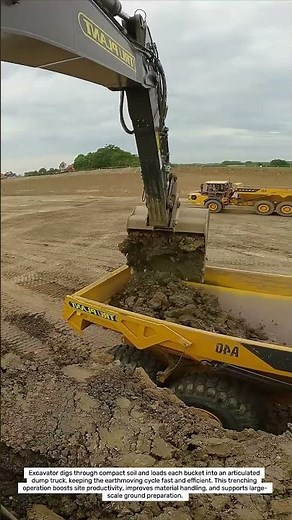 Excavator Trench Loading Operation