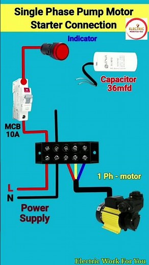 single phase motor connection | , single phase motor stater connection | electric Work for you