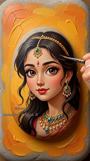 Painting a Realistic Picture on a River Stone | Satisfying Art Video #quickshape #painting #art