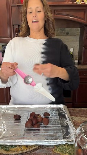 Chestnut season is here and I’m officially obsessed with my new dolphin shaped chestnut splitter. It looks cute but gets the job done! There’s nothing like the smell of roasted chestnuts filling the kitchen. Who else is making them this season? Share your favorite way to roast them. #ladolcevitakellystyle #chestnuts #holidayseason #cozyvibes #homecooking #fallfavorites #roastedchestnuts #foodiefinds #seasonalkitchen #holidaybaking | Ladolcevitakellystyle | Facebook
