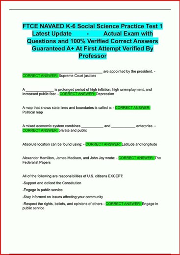 Ftce Navaed K6 Social Science Practice Test 1 Latest Update video