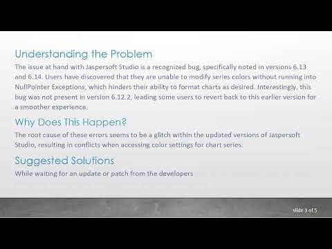 Fixing Chart Formatting Issues in Jaspersoft Studio: A Guide to Modifying Series Colors