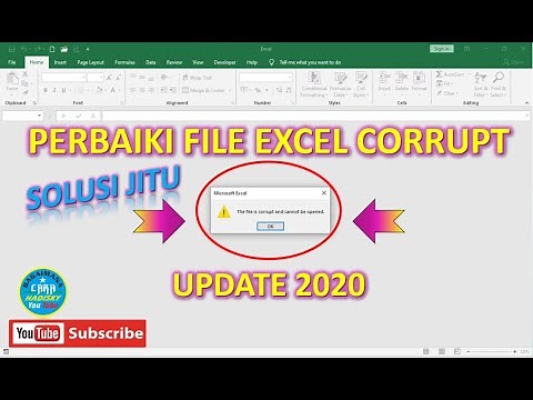 cara mengatasi file excel corrupt and cannot be opened 2020