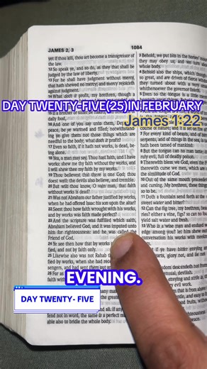 February Nights in Scripture DAY TWENTY - FIVE~ one passage, one reflection, every night at 9pm. James 1:22 No rush. No answers forced. Just a pause to listen, notice, and sit with the Word. Sit with it tonight. #scripture #christian #fyp #christiantok #biblE