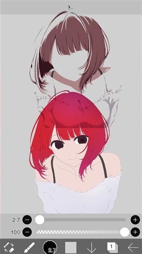 Simple easy step by step anime drawing #digitalart #ibispaintx #animeeart #art #tutorial #shorts