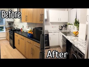 Full Before And After Kitchen Makeover Cabinets,flooring,walls,tile & worktop I Vinyl Sticker PART 2