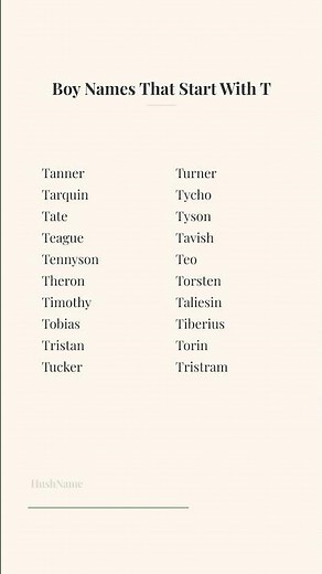 Boy Names That Start With T