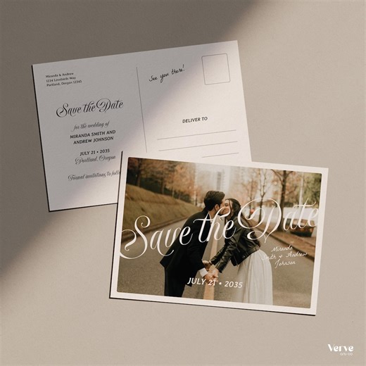 Save the Date Postcard Template With Photo (editable Canva Template) (WT15) - Etsy