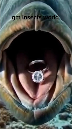 Deep Sea Fish Swallows a Shiny Diamond Ring 💎#shorts #gm insects world #viral#trending