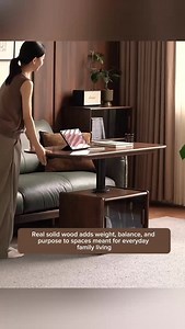 A thoughtfully designed adjustable coffee table is becoming one of the most valued pieces in today’s living rooms. Solid wood construction brings warmth and visual depth, while a flexible height and hidden storage allow the space to adapt naturally to daily life. This kind of furniture supports relaxed mornings, casual meals, and quiet evenings, all while keeping the room feeling open, calm, and intentionally styled. One of the strongest interior trends right now is multifunctional design that d