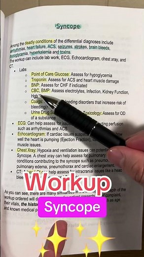 Syncope, chief complaint Workup explained ￼ #ernurse