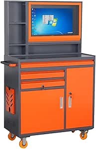 Configurable Heavy Duty Workbench Industrial Computer Cabinet, Industrial Computer Desk Suitable, Industrial PC Cabinet Maximum fit for 27-inch Monitors