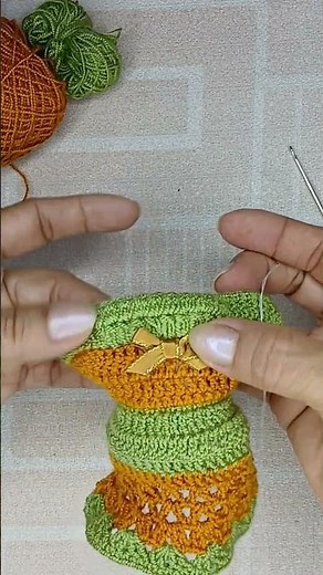 CROCHET Dress made with yarn scraps #barbie #crochet