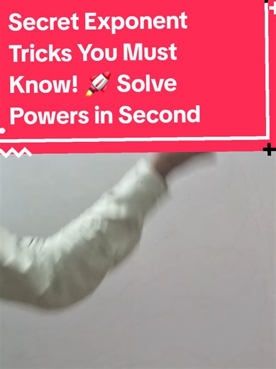 Secret Exponent Tricks You Must Know! 🚀 Solve Powers in Seconds #Exponents #MathTricks #ExponentRules #MathShortcuts #PowersAndIndices