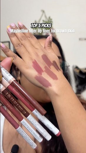 Swatching Top 5 Maybelline Lifter liner For Brown/Dusky skin #lipliner #viral #lipstick #trending