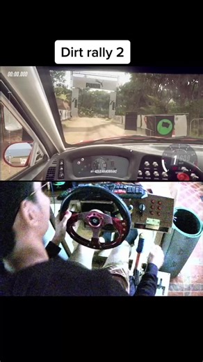 Practicing in Dirt Rally 2 with DIY Racing Simulator