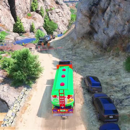 Navigating Road Blocks in GTA 5 Offroad Gameplay