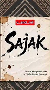 puisi karya Umbu Landu Paranggi (Yayasan Arus Jakarta, 1984.) judul: SAJAK #shorts