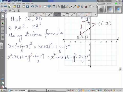 Locus of a point equidistant from two points