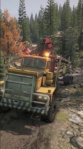 Pacific P12 - Transporting Long Logs To The Logging Warehouse In Almaty Region | SnowRunner #shorts