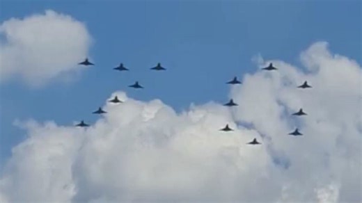 Flypast of planes at airshow marks the Queen’s 70th year in style