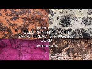 Gelli printing with yarn, thread, string and cord